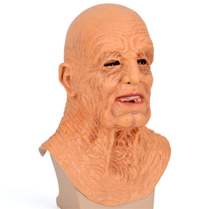 Halloween Granny Grandpa Wig Old Man Mask Latex