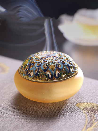 Ancient Glazed Household Living Room Table Top Incense Burner