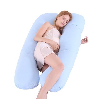 Almohada de apoyo para dormir de verano para mujeres embarazadas, almohadas de maternidad en forma de U, seda de hielo para embarazo