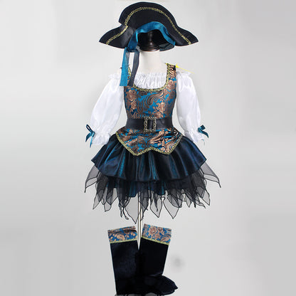 Disfraz de pirata para Halloween para niña pequeña