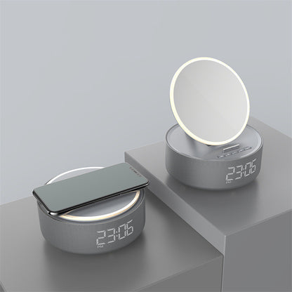 Miroir chargeur sans fil réveil Bluetooth haut-parleur LED veilleuse intelligente horloge numérique haut-parleur pour chargeur de téléphone