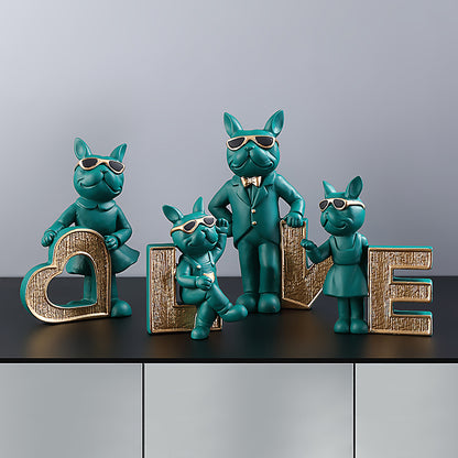 Adornos decorativos para gabinete de TV, porche, forma de perro para el hogar