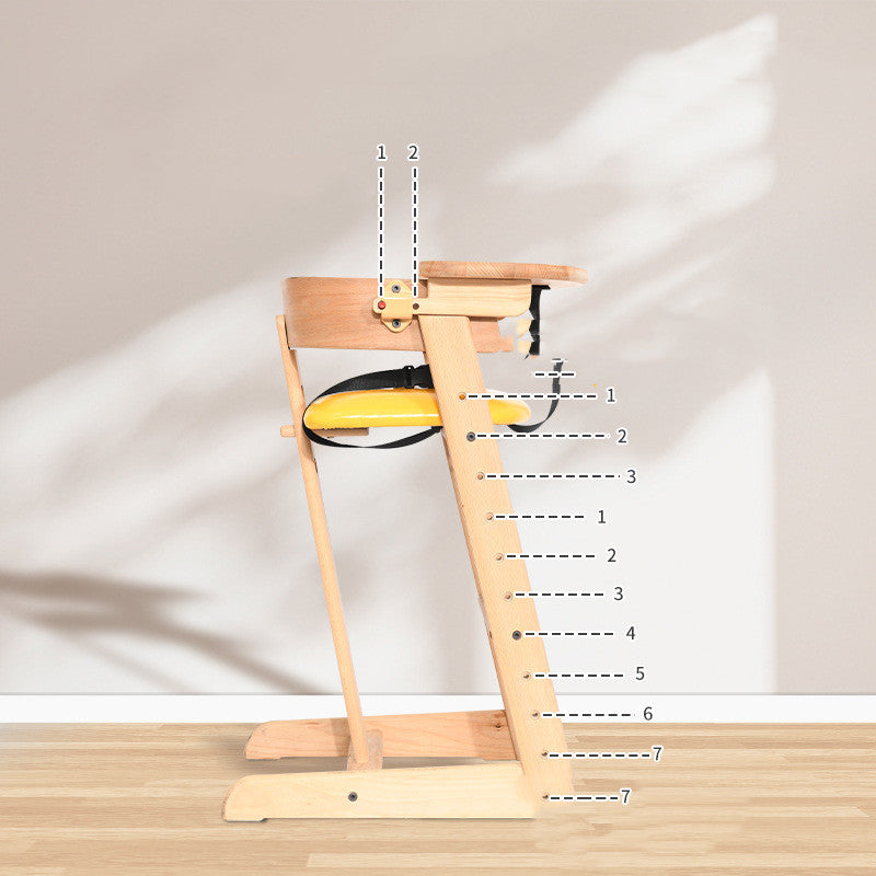 Chaise de salle à manger pour bébé en bois massif hêtre réglable