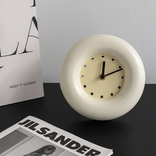 Reloj de mesa redondo, decorativo, sencillo, moderno, para dormitorio, mesita de noche, silencioso