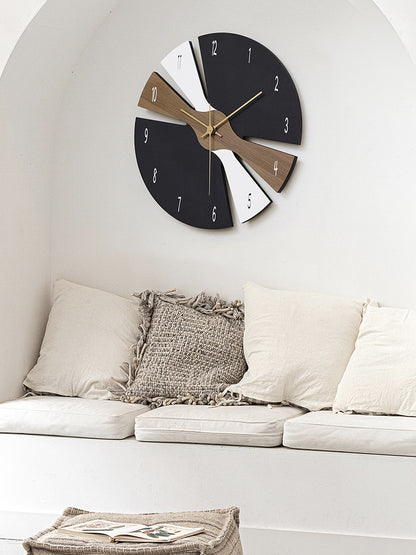 Reloj de pared de lujo con luz nórdica, sin perforaciones, decoración de pared para el hogar y la sala de estar