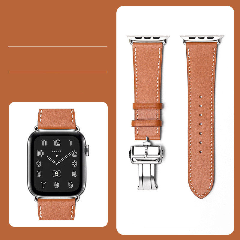 Smartwatch Butterfly Clasp Hand-stitched Strap