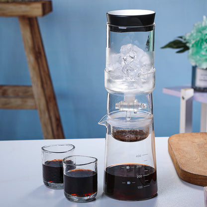 Verre transparent été infusion froide Pot d'égouttement de glace service à thé froid domestique