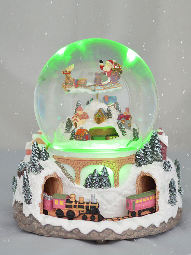 Christmas Tree Music Box Snowflake Spinning Crystal Ball