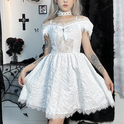 Robe courte gothique sombre d'Halloween