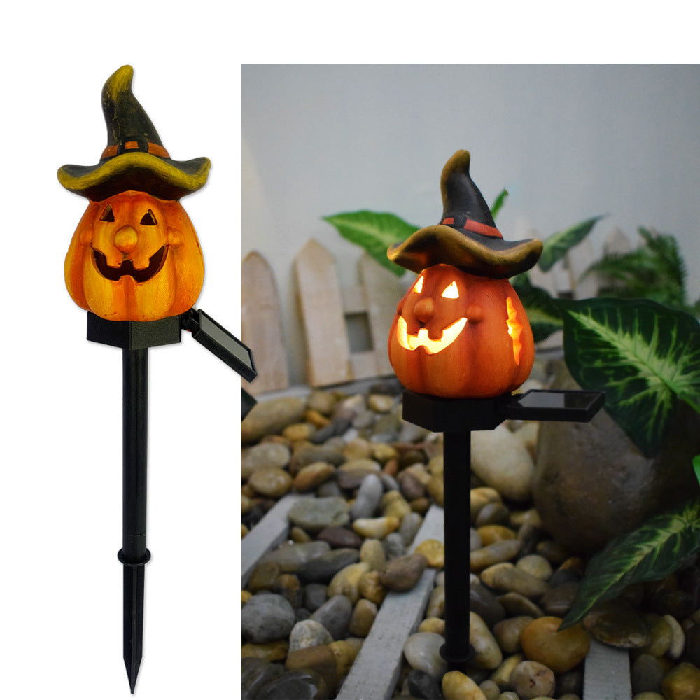 Lámpara solar de calabaza con ambiente creativo para Halloween al aire libre