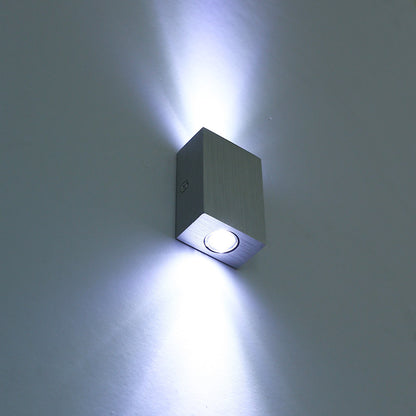 Lámpara de pared de ladrillo pequeña de aluminio luminosa con bombilla de luz de noche para pasillo arriba y abajo