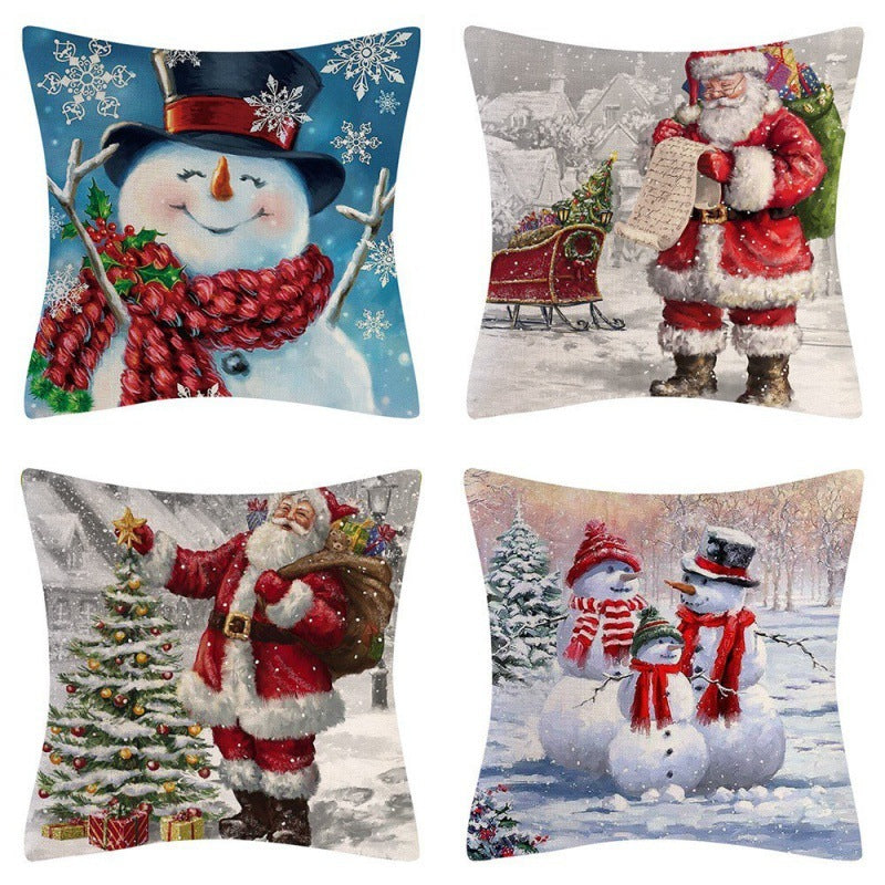 Home Decoration Christmas Pillow Cover Four-piece Set