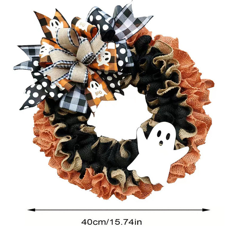 New Halloween Artificial Wreath Ribbon