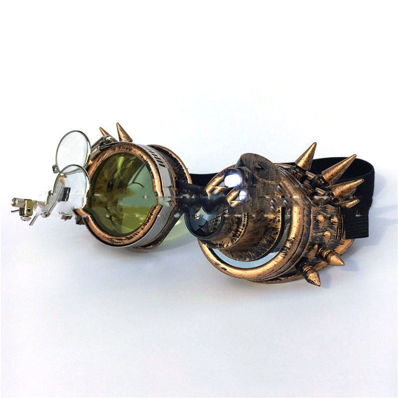 Lunettes Steampunk d'Halloween avec lumières LED