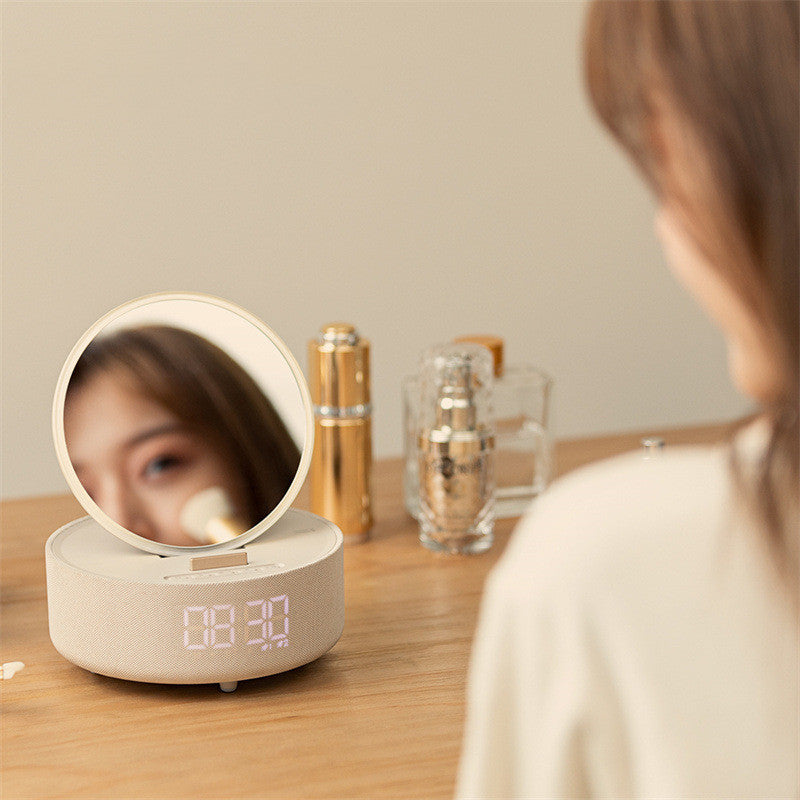 Miroir chargeur sans fil réveil Bluetooth haut-parleur LED veilleuse intelligente horloge numérique haut-parleur pour chargeur de téléphone