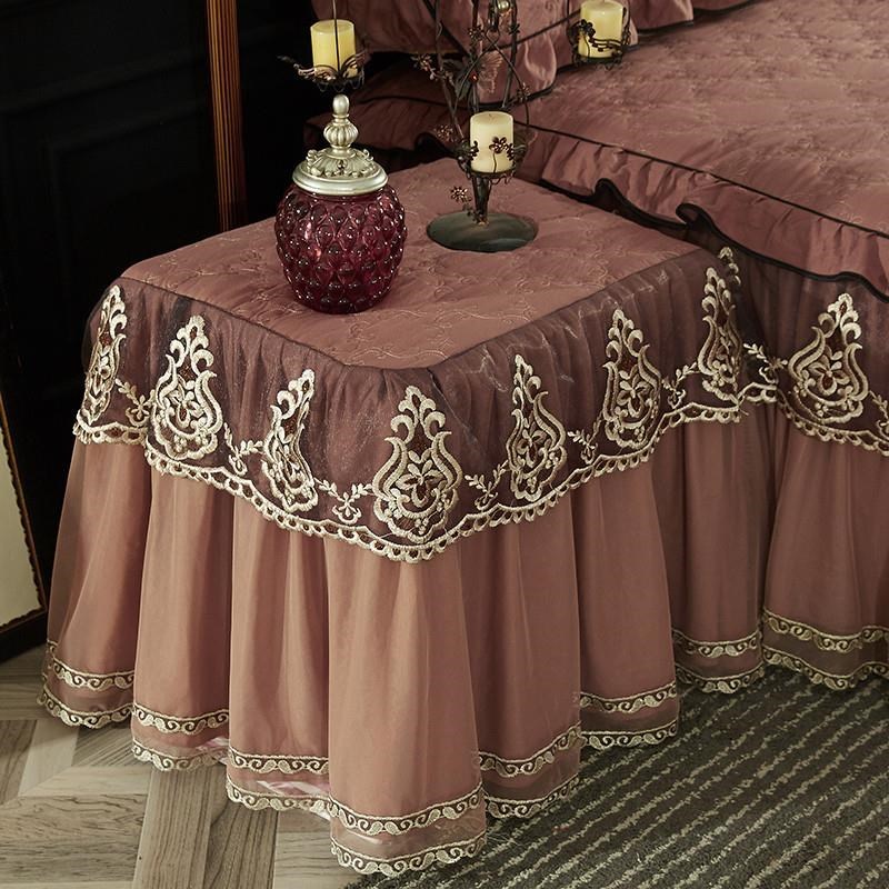 Housse en dentelle, housse anti-poussière tout compris, en tissu, serviette polyvalente pour Table de chevet, coussin de style européen