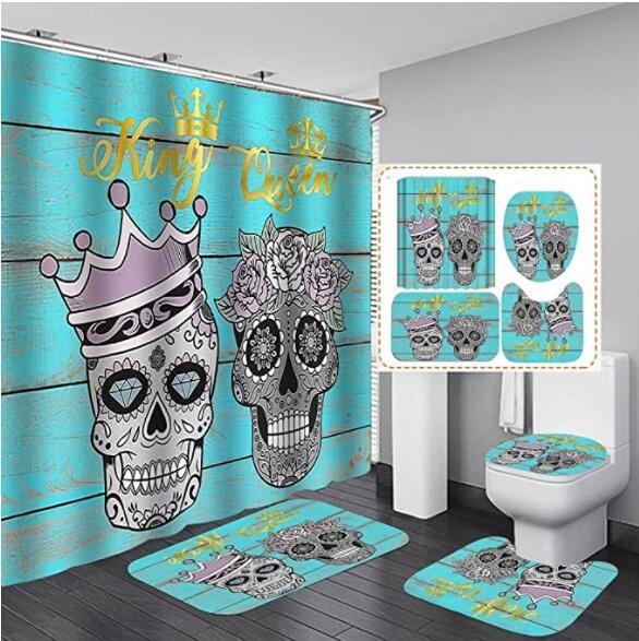 Polyester Printed Thickened Waterproof Halloween Shower Curtain