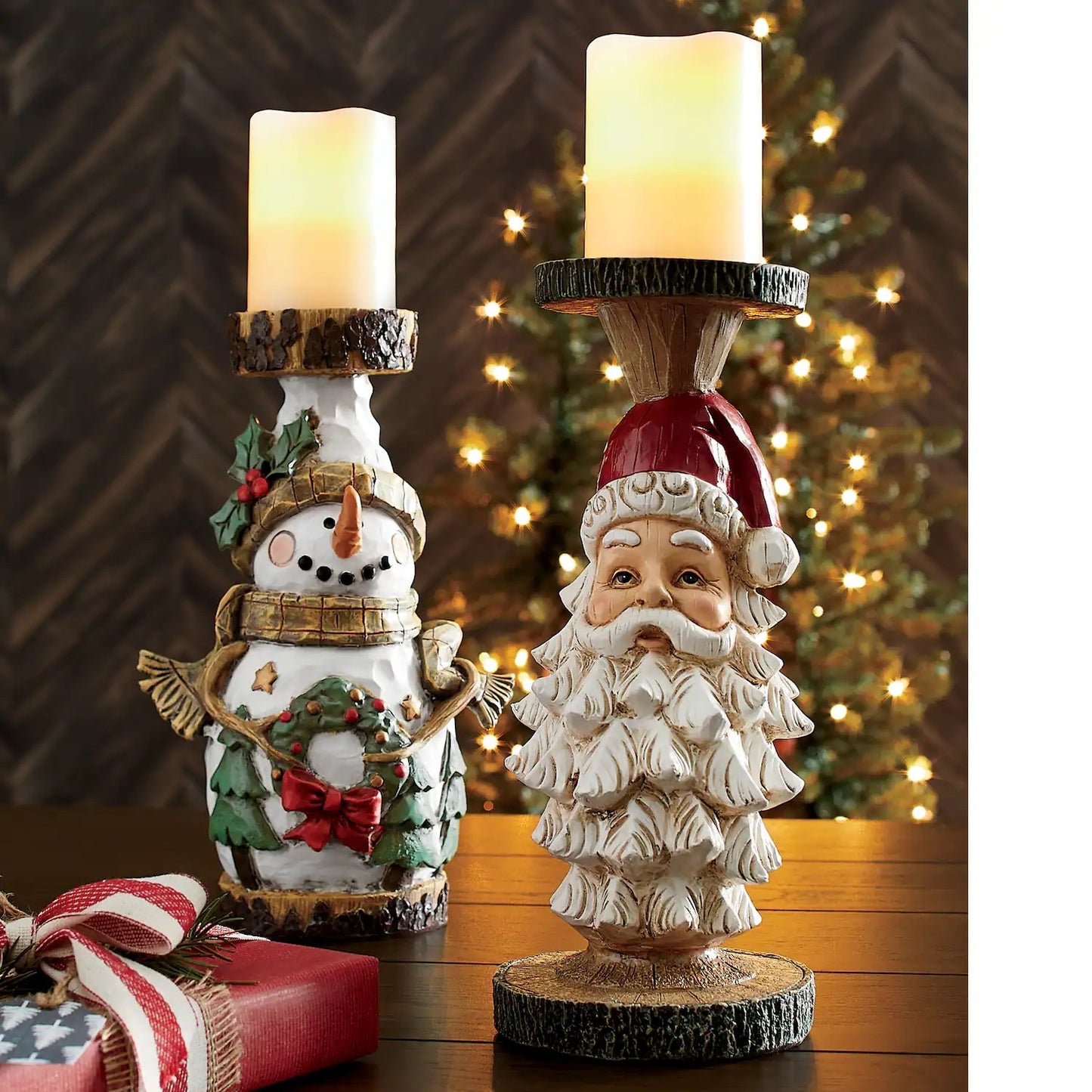 Candelabro de anciano navideño para decoración de escritorio de sala de estar y hogar