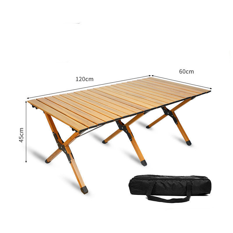 Table pliante extérieure de Camping de Table de rouleau d'oeufs de hêtre en bois massif