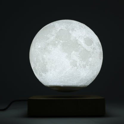 Lámpara de luna de levitación magnética 3D creativa personalizada, luz nocturna giratoria, lámpara flotante de Luna Led