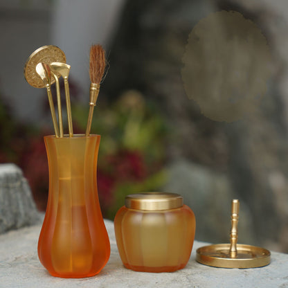 Pure Copper Glazed Ruyi Incense Set