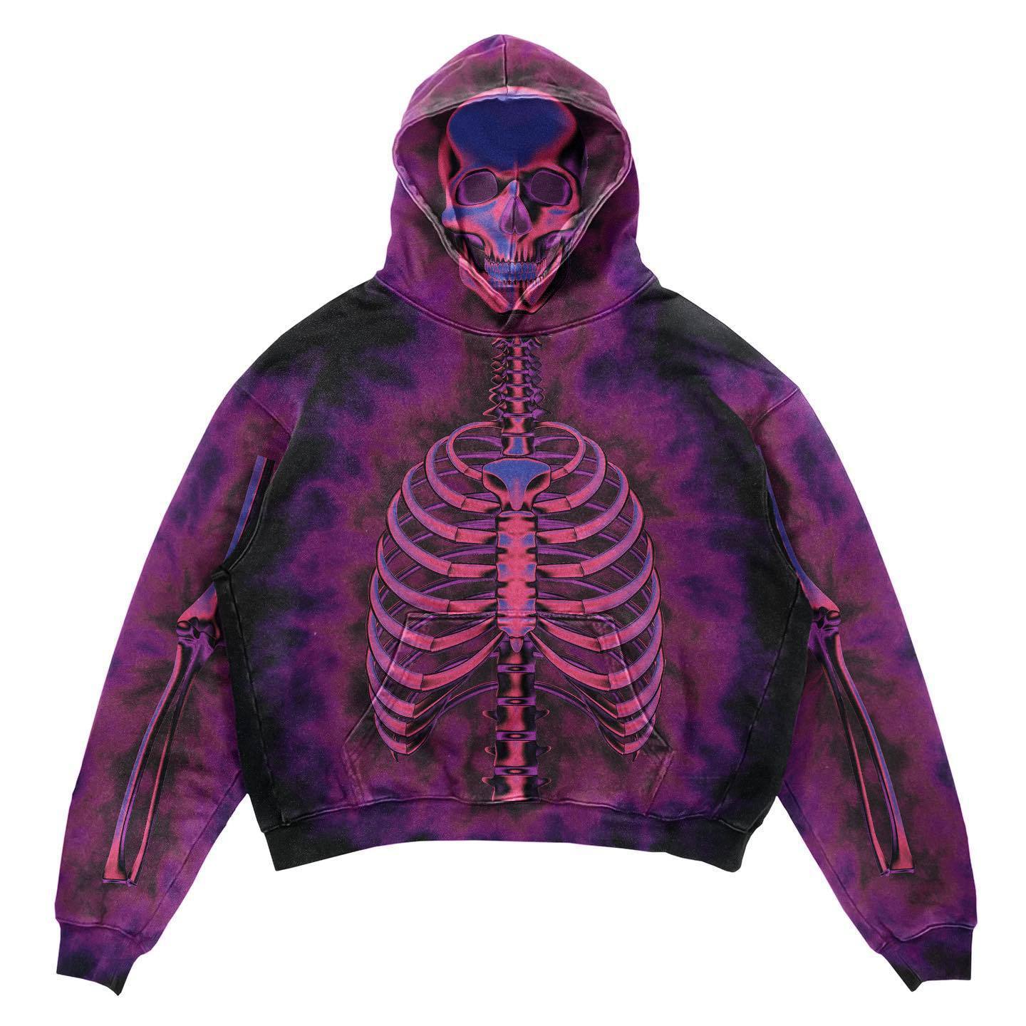 Sudadera con capucha y diseño de calaveras para mujer, de Halloween