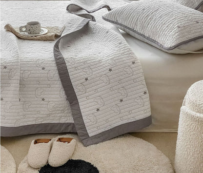 Drap de lit lavable en coton en trois pièces avec housse de cheval en bois Ins Small