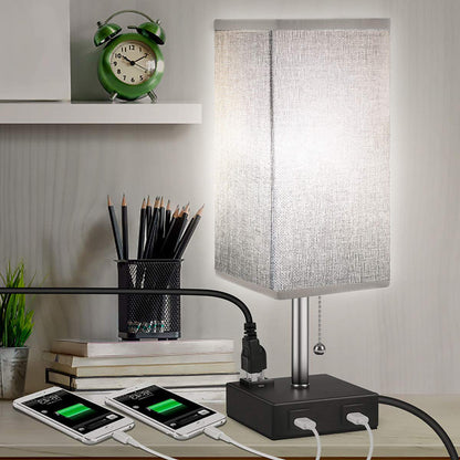 Lampe de table en tissu simple et confortable pour chambre à coucher