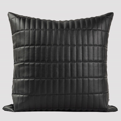 Modern Minimalist Black Leather Waist Pillow