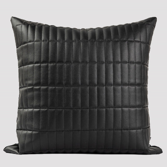 Almohada de cintura de cuero negro minimalista moderna