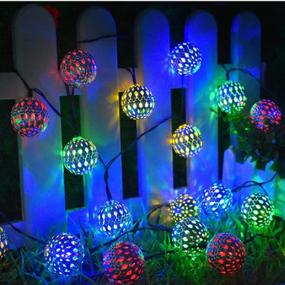 Moroccan Solar Lamp Battery Round Ball Light Garden Decorati