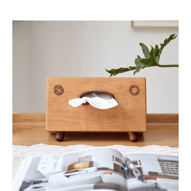 Creative Solid Wood Tissue Box Walnut Wood