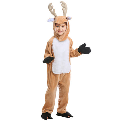 Espectáculo de animales de Halloween, alce, reno de Navidad, vestido para niños