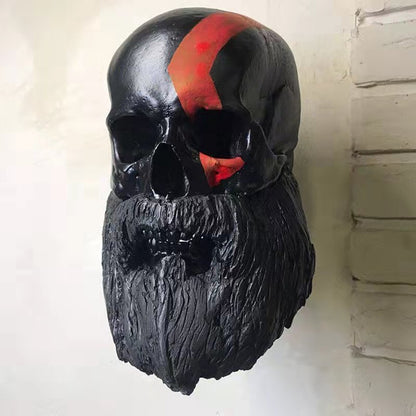 Support de casque de moto Tête de fantôme Décoration murale Crâne en résine Halloween Os