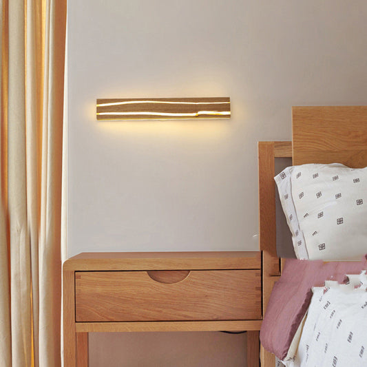 Applique LED pour chambre à coucher en bois massif