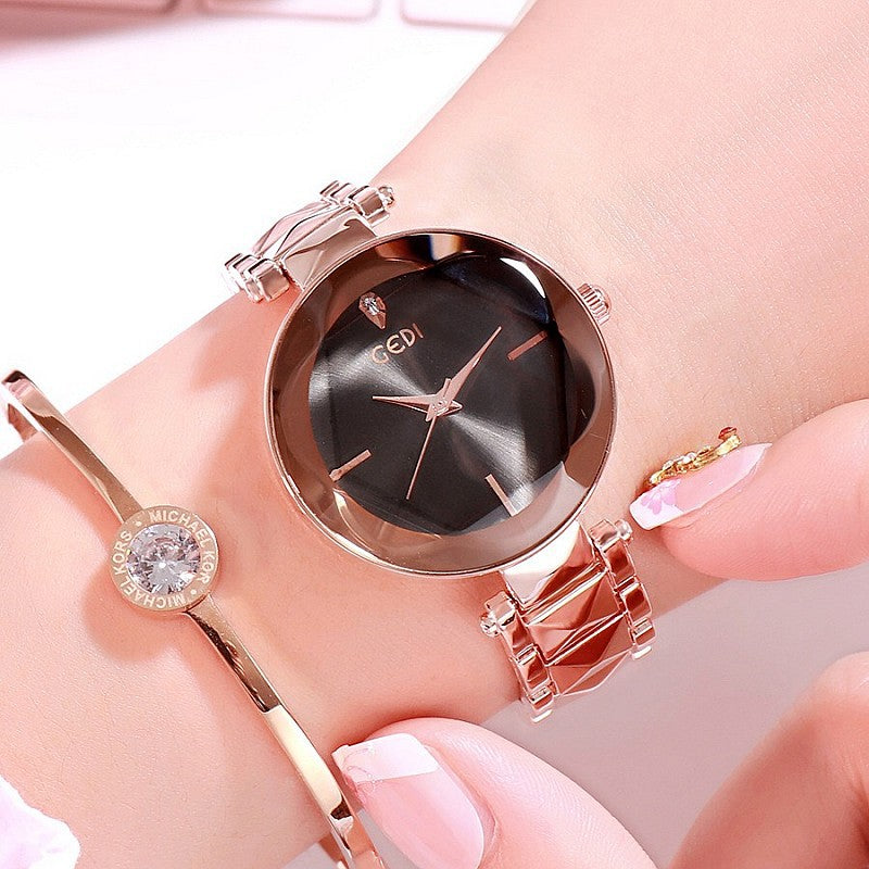 Reloj de pulsera con correa de acero para mujer, pulsera personalizada con atmósfera de tendencia, nueva moda para mujer