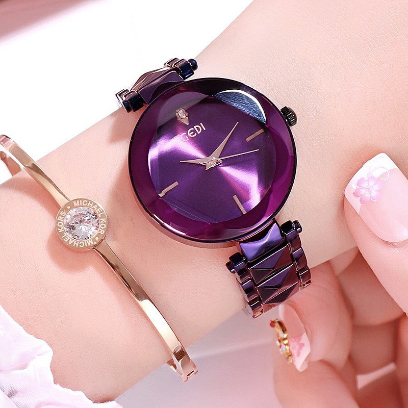 Reloj de pulsera con correa de acero para mujer, pulsera personalizada con atmósfera de tendencia, nueva moda para mujer