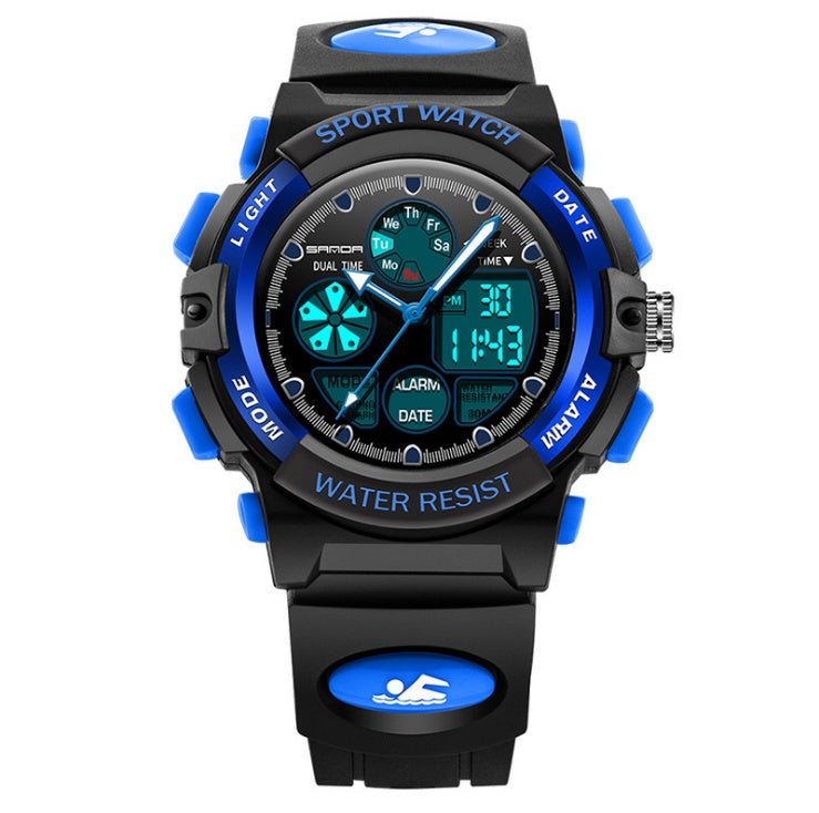 Reloj para niños Deportes Shock Dibujos animados Led Reloj de pulsera digital Reloj despertador Niños Niñas Relojes de pulsera con pantalla dual 