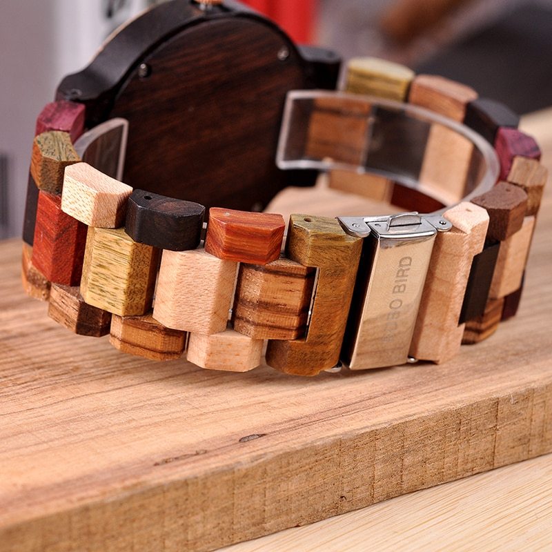 Calendrier à quartz en bois montre étanche montre pour hommes table en bois montre pour hommes 