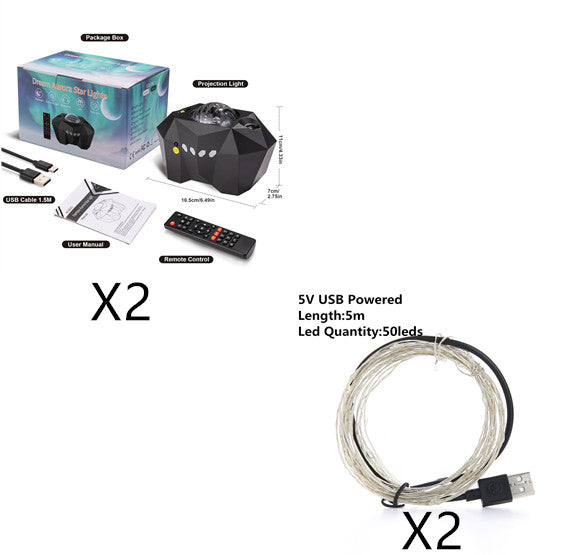 Lámpara De Proyector Usb Con Patrón De Agua Bluetooth Música Ocean Star