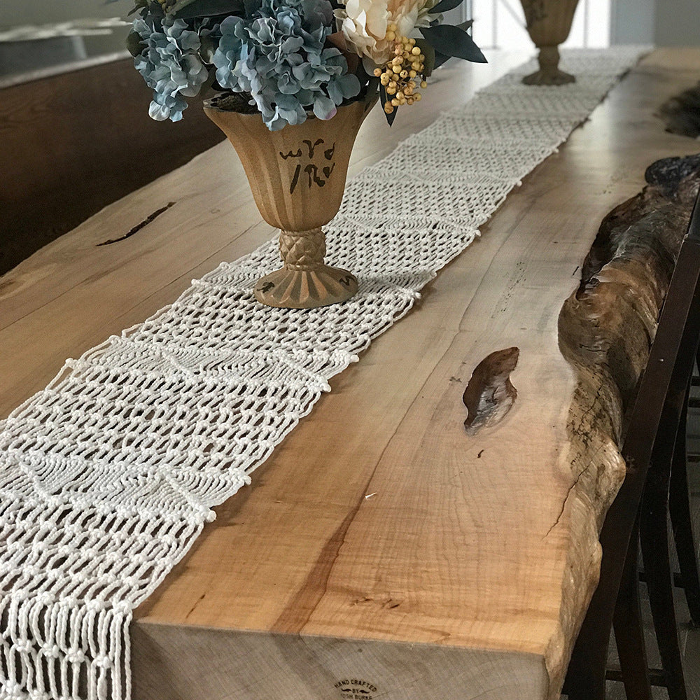 Alfombra de mesa tejida a mano decorativa nórdica