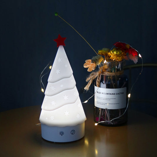 Lámpara de noche LED con forma de árbol de Navidad, lámpara de ambiente para el hogar, lámpara de escritorio con carga USB, decoración del hogar, lámpara de mesa, regalo de cumpleaños