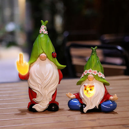 Christmas Solar Lamp Ornaments Resin Decorations