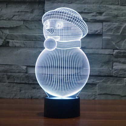 Lumières 3D colorées de bonhomme de neige de Noël