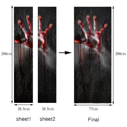 Autocollants de porte main fantôme d'Halloween