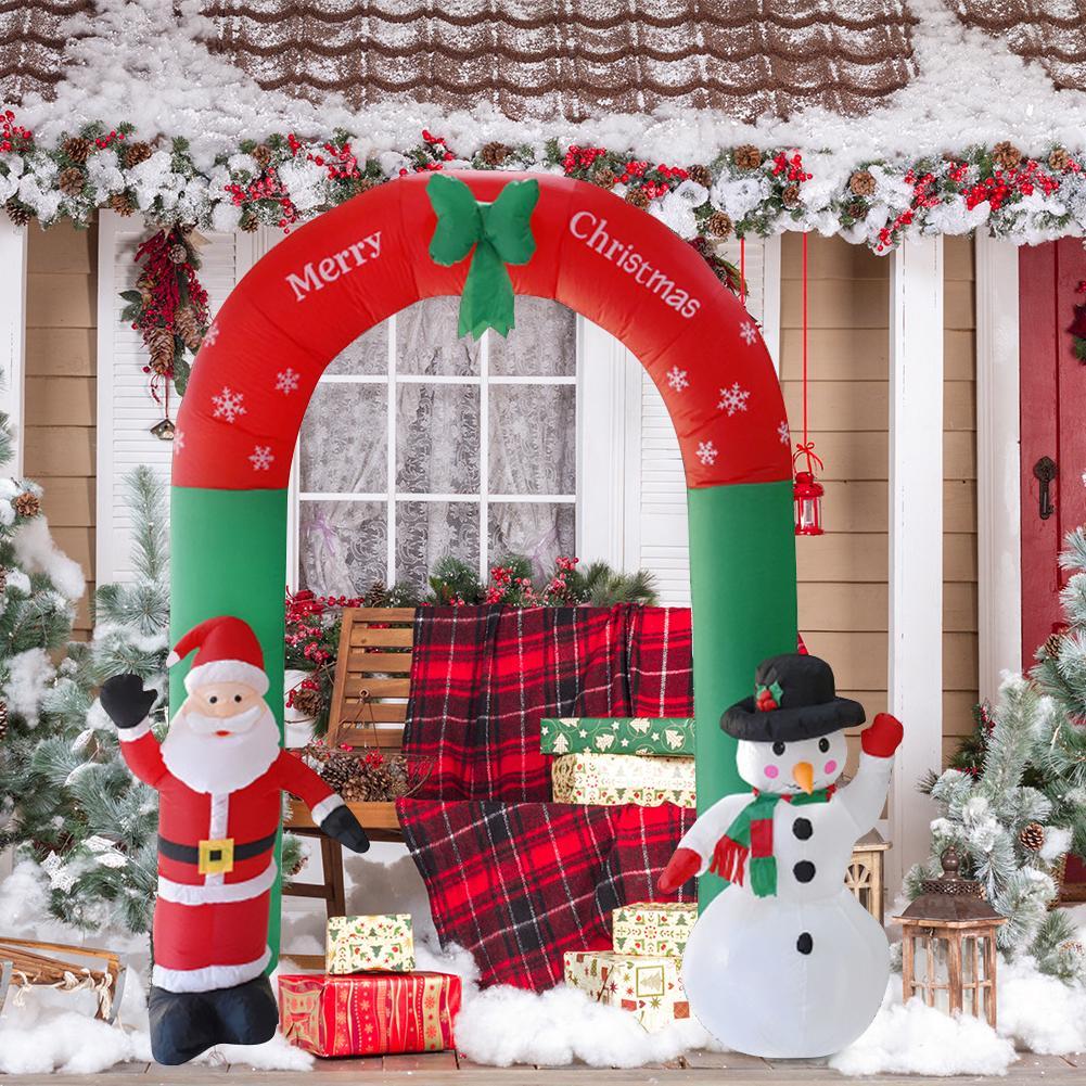 Arco gigante de Papá Noel, muñeco de nieve, jardín inflable, arco, adornos de Navidad, Festival de Año Nuevo, accesorios de decoración para fiestas