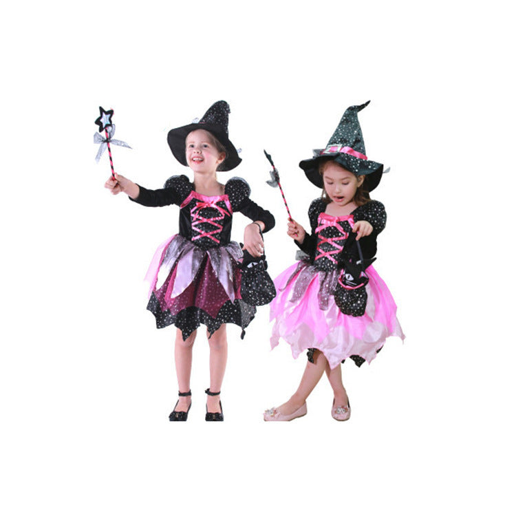 Disfraz infantil para fiesta de Halloween, disfraz de bruja de Halloween para niñas pequeñas, disfraz de cosplay para niños