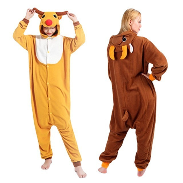 Cute Thick Warm Loungewear Polar Fleece Christmas Deer