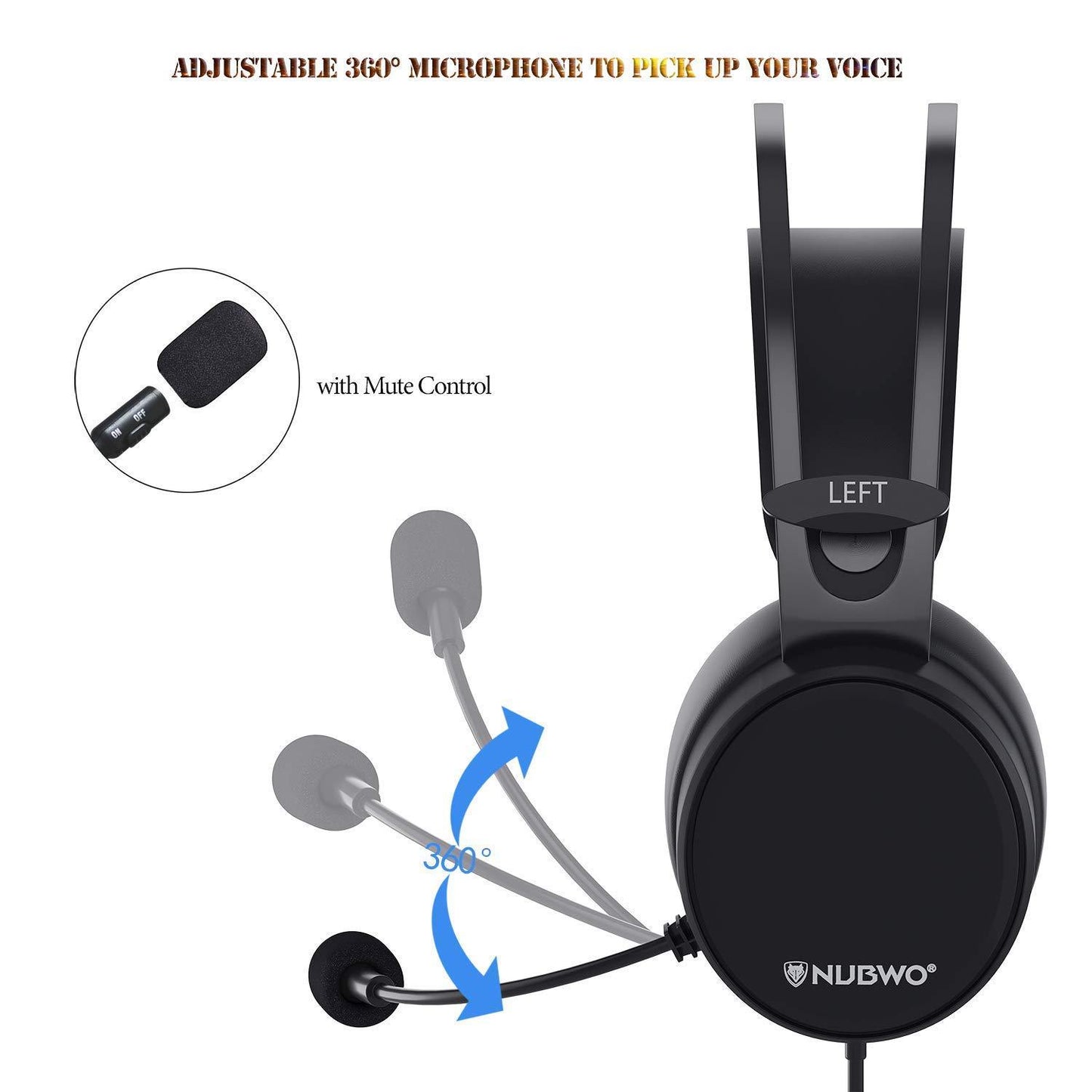 Auriculares con subwoofer para juegos Wolf Bowang