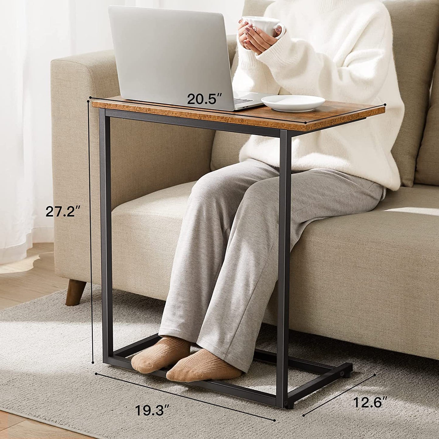 Support de rangement de bureau portable mobile de table d'appoint de canapé